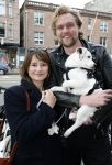 Amsterdam 27 maart 2024
Barbara Sloesen met vriend Joost Hofman en hun hondje in het centrum van amsterdam.