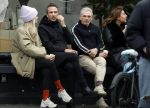 Amsterdam 14 maart 2024
Chantal Janzen en haar man Marco Geerartz op terras bij koffietentje in Amsterdam zuid