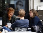 Amsterdam 22 mei 2015    
Derk Bolt met kennisen op terras.