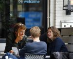 Amsterdam 22 mei 2015    
Derk Bolt met kennisen op terras.