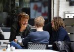 Amsterdam 22 mei 2015    
Derk Bolt met kennisen op terras.