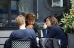 Amsterdam 22 mei 2015    
Derk Bolt met kennisen op terras.