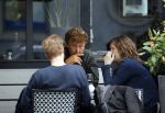 Amsterdam 22 mei 2015    
Derk Bolt met kennisen op terras.