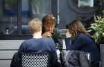 Amsterdam 22 mei 2015    
Derk Bolt met kennisen op terras.