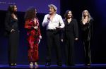 Amsterdam 14 maart 2024
Presentatie nieuwe show Hans Klok in Carre . Katja Schuurman doet presentatie. Jenily Wagenmakers (links), Zarina Potapova en Bo Yael Ufkes