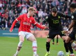 Eindhoven, 3 maart 2024 PSV-Feyenoord, eindstand 2-2 
Kompetitie Seizoen 2023-2024
Jerdy Schouten Quintin Timber Santiago Gimenez