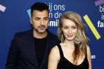 Amsterdam 15 maart 2024
Boekenbal in de stadschouwburg. Ozcan Akyol  en partner Anna van den Breemer (Eus)