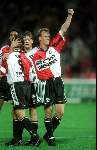 Blijdschap bij Feyenoord-spelers Jean Paul v Gastel, Jon Dahl Thomasson en Peter v Vossen
19 September 1999