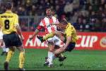 Robert Roest in duel met Luc Nilis
13 April 1999
PSV-FORTUNA SC 1-3 
1/2 finale KNVB-beker
