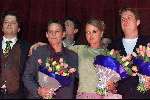 Amsterdam 26 april 2000
Premiere van LEK in Tushinky .
vlnr Victor Low, Cas Janssen, Ricky Koole en Thomas Acda