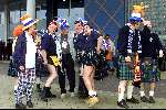 Arnhem, 26 april 2000
Nederland-Schotland, eindstand 0-0
Frits Korbach met schotse supporters
In kilt en blote kont