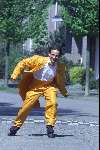 Eindhoven, 26 april 2000
Johan Vlemmix in zijn oranje-outfit op zijn skates