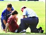 Eindhoven, 28 april 2000
Ruud v Nistelrooy geblesseerd tijdens zijn revalidatie