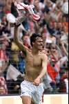 Eindhoven, 30 april 2000
PSV Landskampioen 
Feest na de wedstrijd PSV-RKC, eindstand 7-1
Chris v d Weerden
