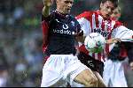 Eindhoven, 26 september 2000
Champions League
PSV-Manchester United, Eindstand 3-1
Jan Heintze in duel met Roy Keane