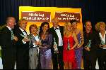 Amsterdam 22 april 2002
Uitreiking msical awards
Tim Rice en Bastiaan Ragas Martine Bijl Pia douwes Chantal Janzen