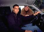 Ronaldo met rijschoolhouder John Dekker uit Eindhoven
eerste rijles