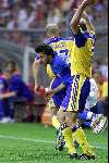 19 juni 2000
Italie-Zweden in het PSV stadion.
Del Piero in duel met Olaf Mellberg