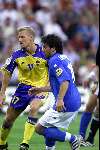 19 juni 2000
Italie-Zweden in het PSV stadion.
Del Piero in duel met Johan Mjallby