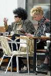 Amsterdam 15 april 2004
Ad Visser met vrouw op terras in Amsterdam