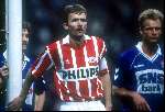 Adri v Tiggelen in duel voor PSV 1994 tegen FC Twente