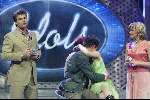 Hilversum 3 april 2004
Finale Idols in studio 22.
Tooske Breugem met Reinout Oerlemans en Eric  Idols en Irma Idols