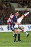 Eindhoven  23 oktober 1999
PSV-Fc Twente 2-2
Jan  Vennegoor of Hesselink in duel met Ernest Faber.