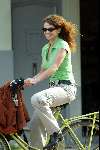 Amsterdam 16 april 2004
Frederique Huydts op fiets