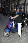 Amsterdam 1 april 2004
Feestje Patty Brard  in de zebra lounge.
Henk Schiffmacher met scooter