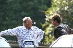 Amsterdam 1 april 2004
Marc Klein Essink in gesprek met looptrainer Wim Verhoorn.