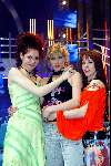 Hilversum 3 april 2004
Finale Idols in studio 22.
Irma Idols met Maud Idols en Marlies Idols