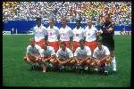 nederlands elftal in USA 1994 tijdens het wereldkampioenschap
stande Fank rijkaard peter v vossen stan vlackx aron winter ronald koeman ed de goeij gehurkt v.l.n.r.:
dennis bergkamp jan wouters marc overmars rob witschge wim jonk
