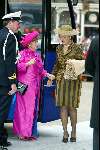 Delft 24 april 2004
Trouwen Prins Friso en Mabel Wisse Smit in stadhuis Delft.
Prinses Christina met Prinses Marriet