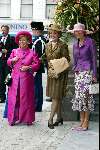 Delft 24 april 2004
Trouwen Prins Friso en Mabel Wisse Smit in stadhuis Delft.
Prinses Christina met Prinses Marriet en Prinses Irene