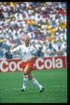 Ronald Koeman spelend voor het nederlands elftalen tijdens het wereldkampioenschap voetbal USA 1994