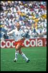 Ronald Koeman spelend voor het nederlands elftalen tijdens het wereldkampioenschap voetbal USA 1994