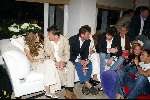 Blaricum 15 april 2004
Rene Froger geeft concert in zijn eigen huis.
Silvie Meis en Rafael v d Vaart Johan Westermeijer en Marc Klein Essink