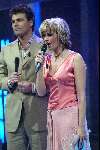 Hilversum 3 april 2004
Finale Idols in studio 22.
Tooske Breugem met Reinout Oerlemans