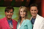 Amsterdam 22 april 2005
Anouk Smulders  Gerard Joling en Viktor Brand bij SBS shownieuws.