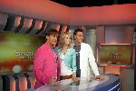 Amsterdam 22 april 2005
Anouk Smulders  Gerard Joling en Viktor Brand bij SBS shownieuws.