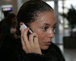Amsterdam 24 april 2005
Premiere de Jantjes in de rai.
Fajah Lourens  met gsm