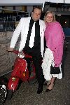 Amsterdam 11 april 2005
Feest op supperclub boot.
Menno Kohler op vespa scooter met vriendin