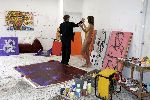 Amsterdam 7 april 2005
Micky Hoogendijk maakt met haar naakte lichaam een schilderij
voor het goede doel.