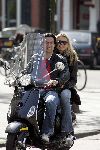 Amsterdam 23 april 2005
Nicolette v Dam met vriend op vespa scooter