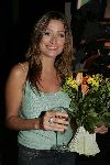 Amsterdam 25 april 2005
1000e aflevering van shownieuws. 
Rebecca Loos met champagne en grote ring