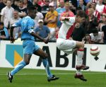 Rotterdam, 7 Mei 2006
Feyenoord stadion Gatorade Cup (KNVB-beker ) Seizoen 2005/2006
AJAX-PSV, eindstand 2-1
Klaas Jan Huntelaar in duel met Eric Addo