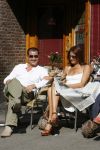 Amsterdam 9 juni 2006
Mariska Hulscher met haar man Arie Schouwenaar op terras in Amsterdam
Peter Smulders bv