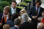 Frankfurt 21 juni 2006
Nederland tegen argentinie op de wk voetbal 2006 in duitsland.
Prinses Maxima enTheo Dietz en Prins Willem Alexander