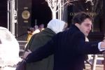 New York, 22 januari 2000
Prins willem Alexander samen met Maxima na afloop van een diner samen met een beveiligingsbeambte
Rest. CIPRIANI Downtown