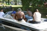 Amsterdam, 12 Juli 2006 Amsterdamse grachten.
Patrick Kluivert met zijn kinderen en familie en vrienden niet voetballend in Valencia maar varend op een speed boot
